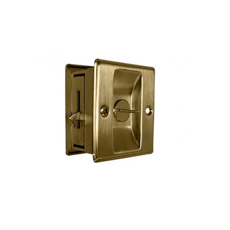 Cal-Royal Privacy Function Sliding Door Lock, US5 Satin Brass Blackened SDL16-5